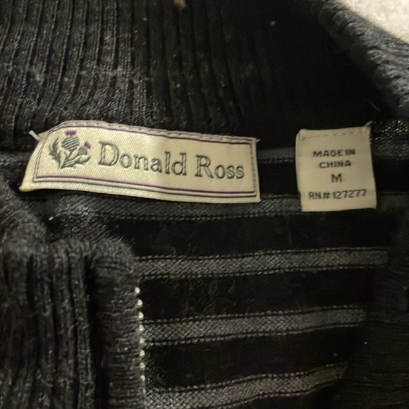 Donald Ross Men Sweater 100% Merino Wool Medium Black Preppy Contemporary Causal - Picture 11 of 16